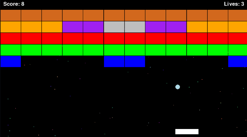 Pygame Breakout Gameplay Image